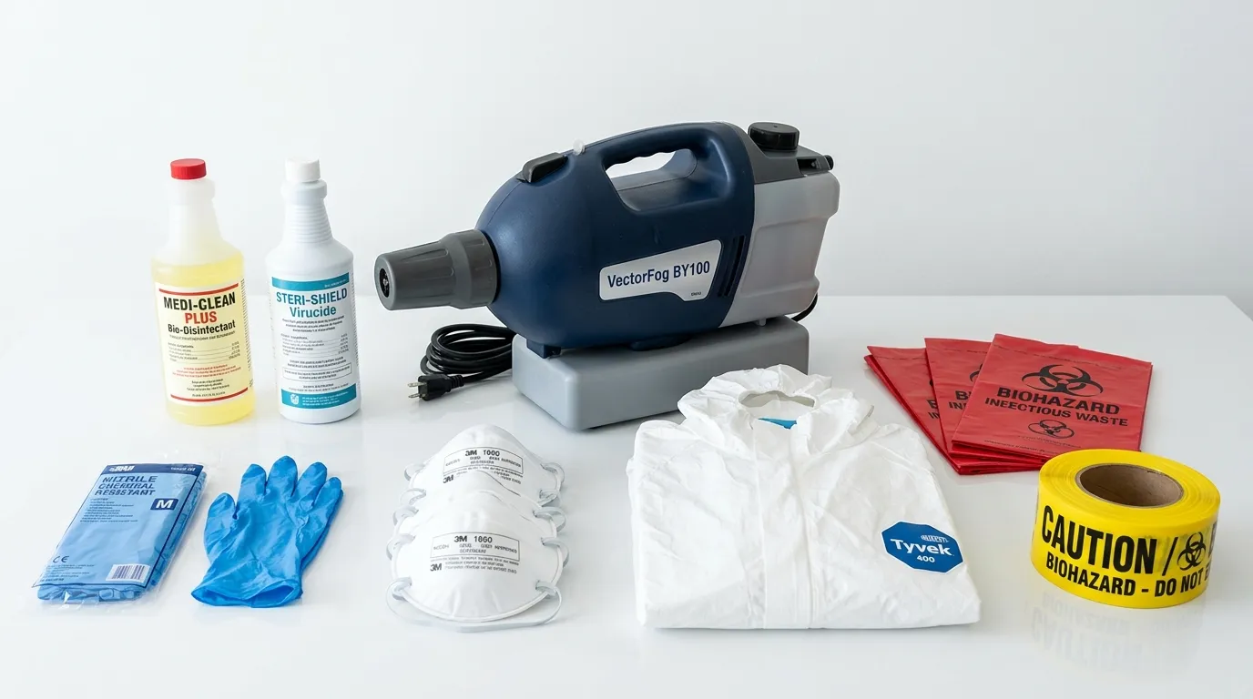 Professional biohazard remediation crew working in Groveland