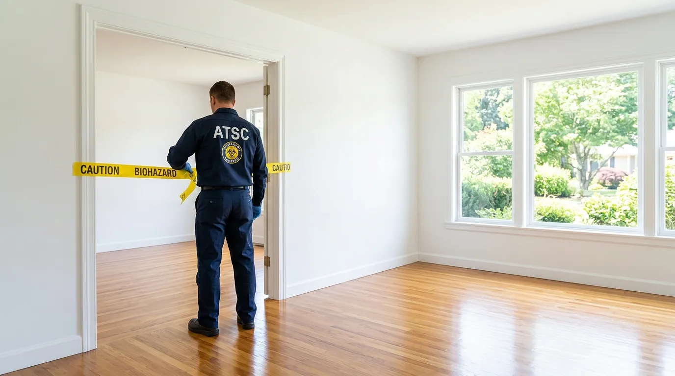 Certified biohazard cleanup crew performing Decomposition Cleanup in Groveland